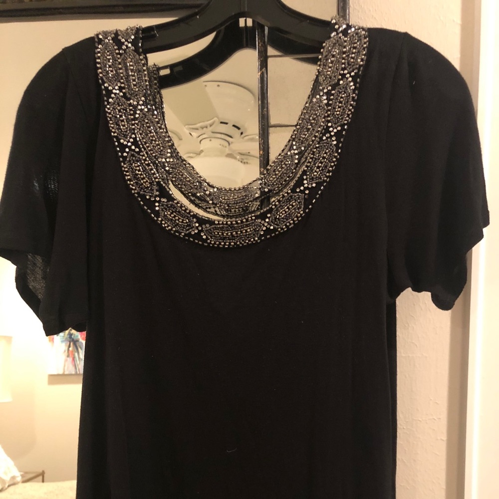 Black bedazzled top